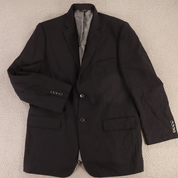 Hopsack Jacket XL XLT Blue 100% Wool Blazer Sport‎ Coat Wilke-Rodriguez 46L